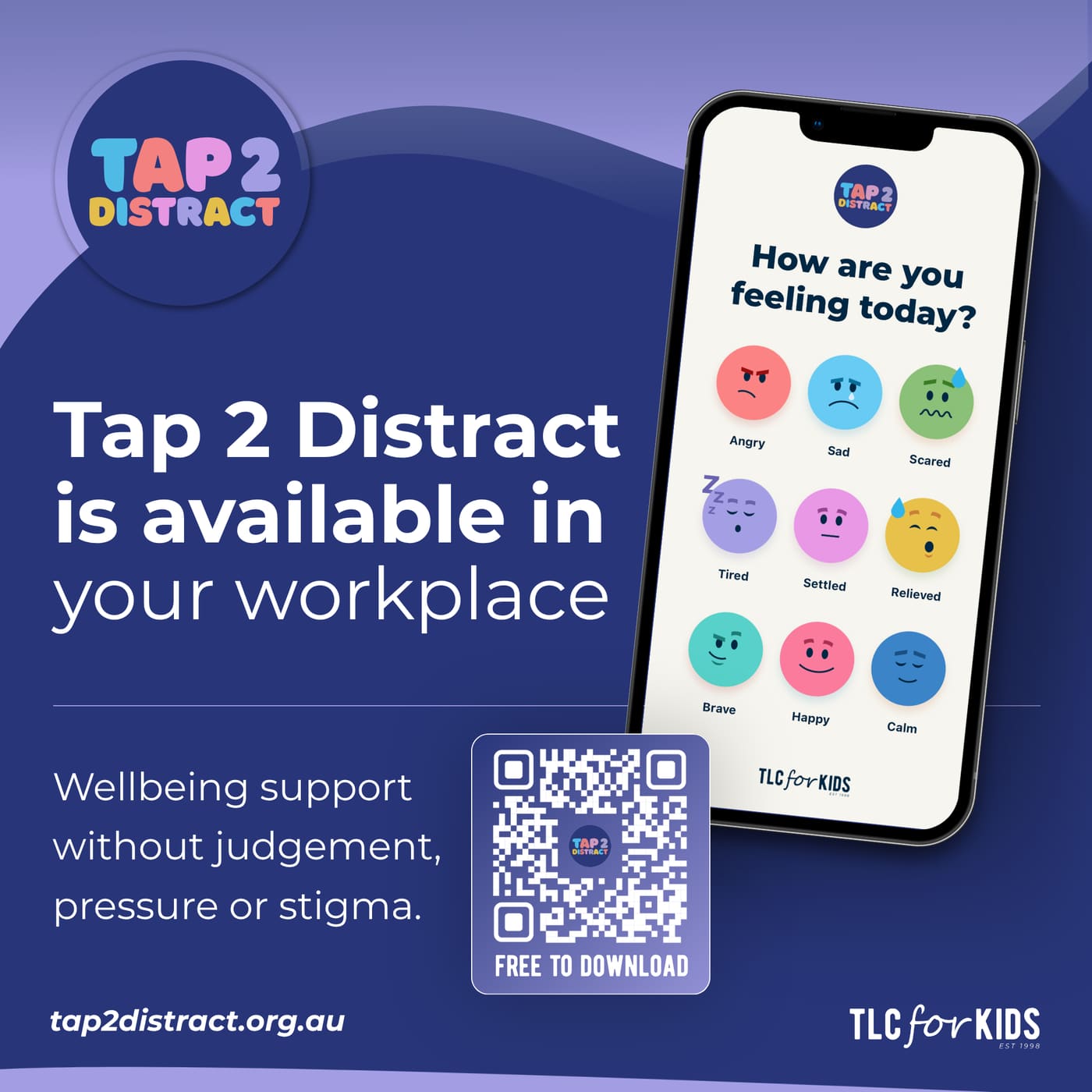 Tap 2 Distract Workplace Wellbeing square tile